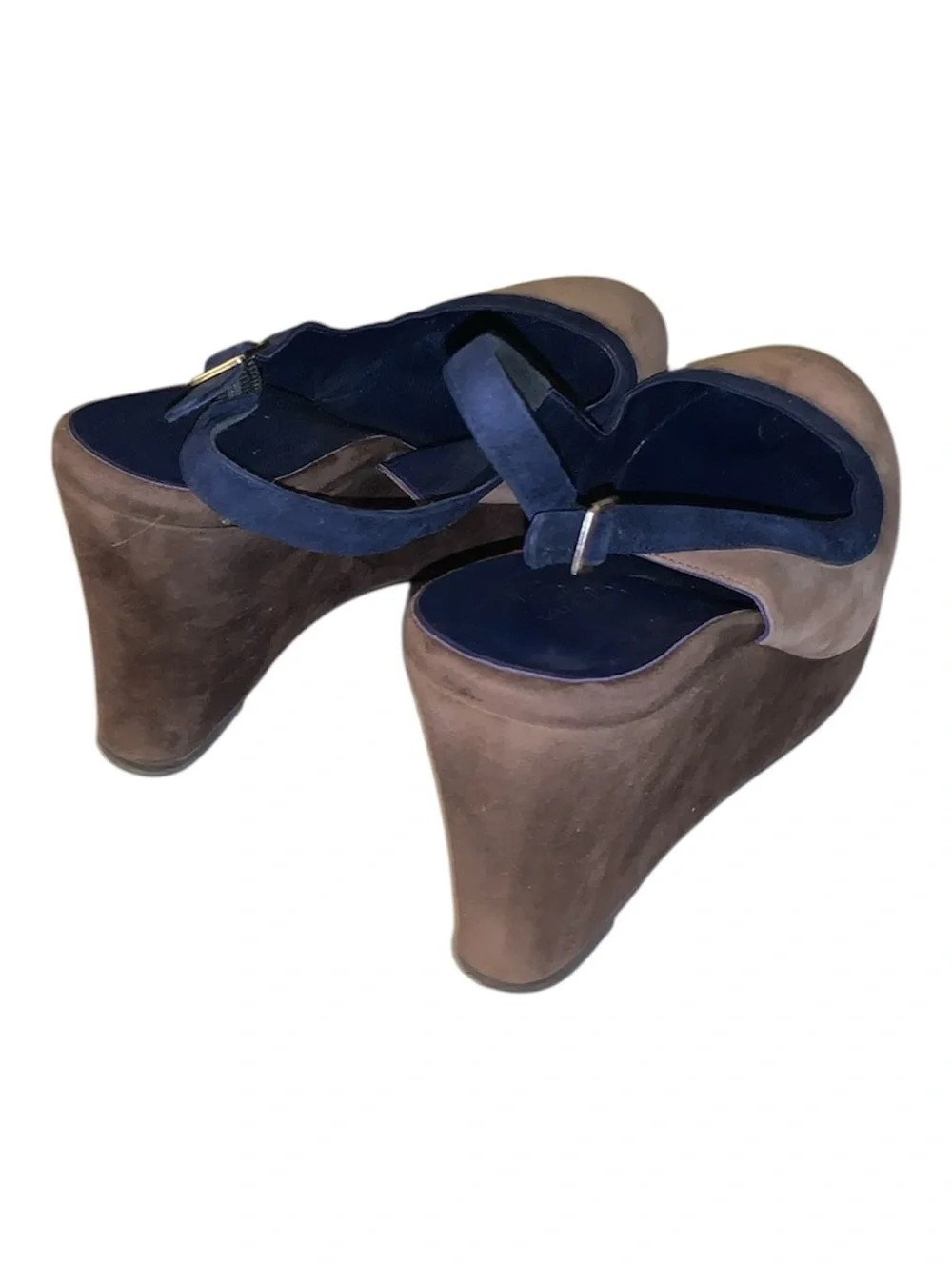 Boden Colorblock Suede Slingback Platform Pump - Navy, Taupe and Brown